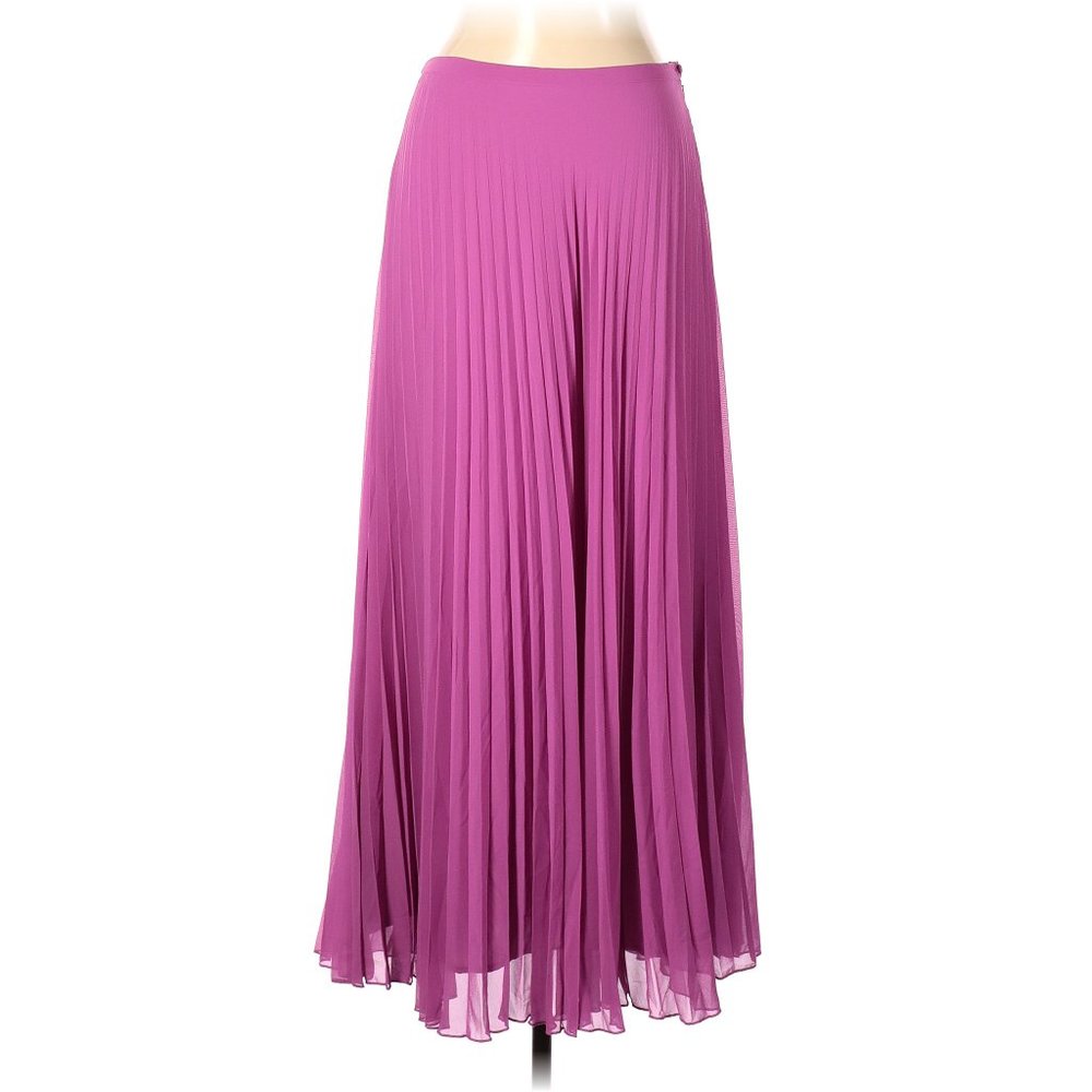 💋STUNNING!💋 Pleated Chiffon Maxi  Skirt in Hot Pink - Picture 4 of 7
